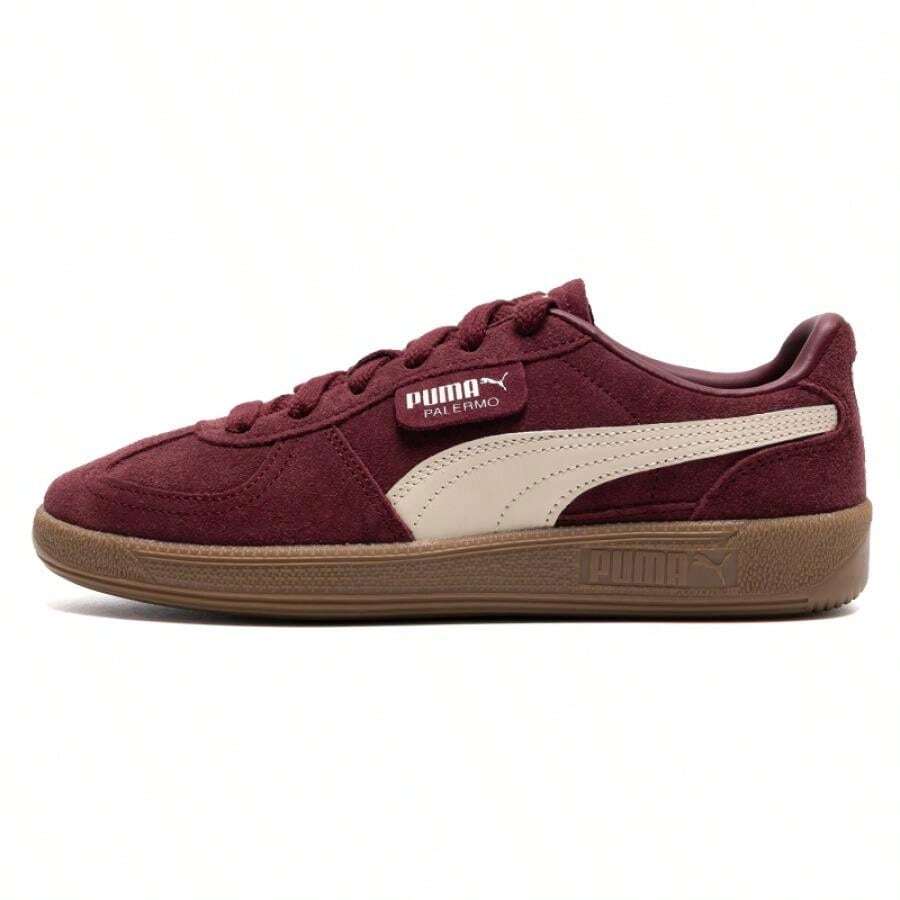 Puma Palermo 男鞋女鞋板鞋輕盈透氣舒適緩震耐磨運動鞋日常出行旅行休閒鞋 396463-65 - 酒紅色-雪白色 - 查看 1
