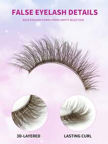 10 Pairs ENCHUW Fluffy, Soft, Lengthening, Natural-Looking False Eyelashes With Transparent Stems, Reusable, Essential For Holiday Makeup - Brown - View 3