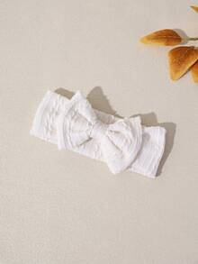 1pc Autumn/Winter New Jacquard Striped Fabric Baby Headband, Cute Solid Bow Infant Headwear, Fashionable Princess Baby Hair Accessories