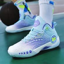 2025 New Versatile Basketball Shoes, Comfortable Non-Slip Men's Sports Shoes, Friction Sounding Casual Shoes, Outdoor Thick-Soled Elevator Shoes, Dominate Basketball Court & Playground Running Shoes, Unisex Sports Shoes, Luminous Version, Size: 36-45 - Gray Purple - View 6