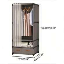 Limited Stock: 2-Drawer Metal Wardrobe With Hanging Rail | Tool-Free Assembly Wardrobe Storage Unit | High-Capacity Bedroom/Dormitory Storage Cabinet | Free Delivery Included Limited Stock: Double-Drawer Metal Wardrobe With Hanging Rail | Tool-Free Assembly Wardrobe Storage Unit | High-Capacity Bedroom/Dormitory Storage Cabinet | Free Delivery - Trắng 1 - Xem 3