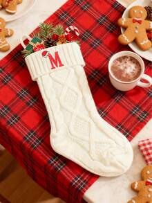 1 pezzo Calza natalizia da 18 pollici, calza lavorata a maglia a trecce di grandi dimensioni, perfetta per decorazioni del camino, decorazioni per feste natalizie, decorazioni per feste di Natale, decorazioni per il camino di casa, decorazioni per la stanza o regali di Natale. Calze natalizie personalizzate con iniziali, decorazioni natalizie per la casa, regali di Natale, decorazioni natalizie - Multicolore - Visualizzare 7