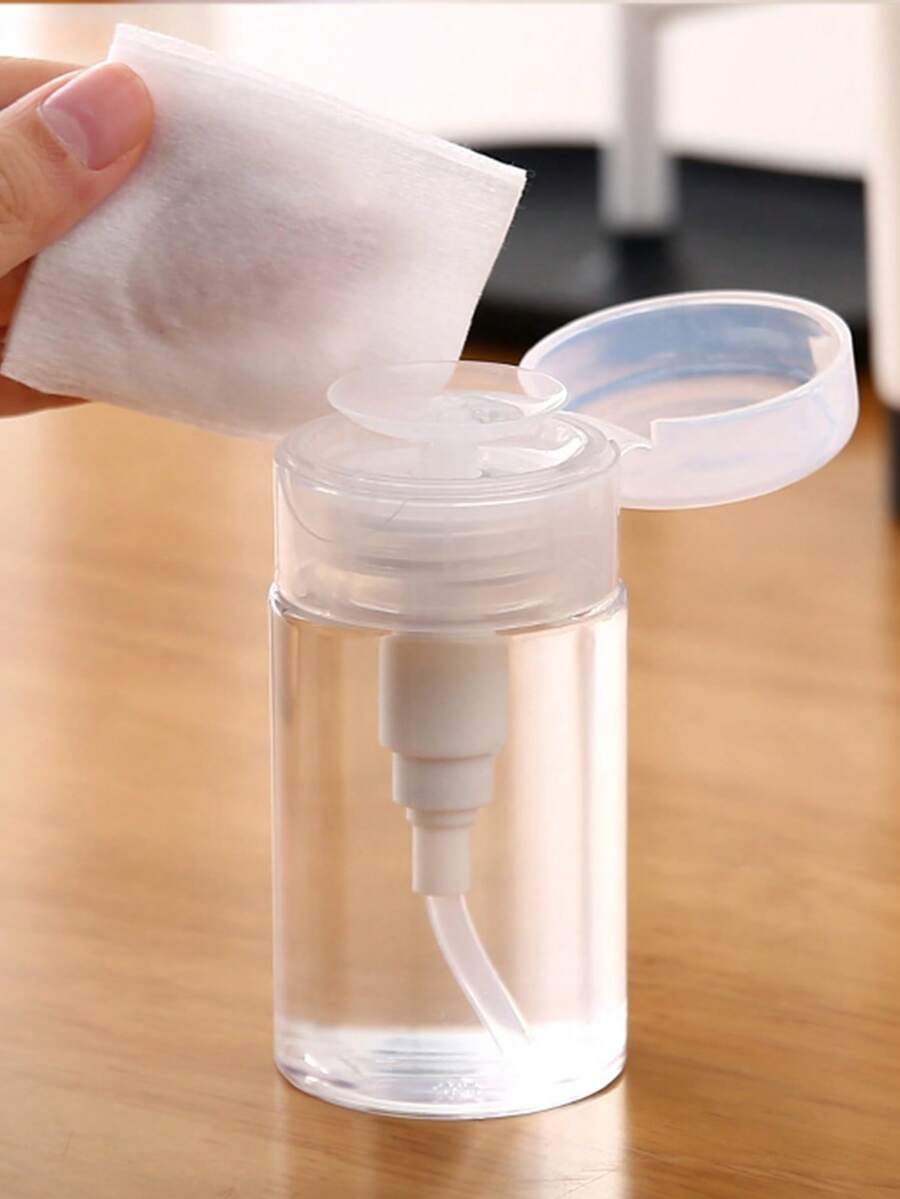 透明塑料指甲油卸除劑壓泵式分裝瓶，可重複填充空液體儲存容器，附翻蓋，便攜旅行尺寸，適用於美甲護理、卸妝、居家DIY及美甲沙龍用品，女性聖誕禮物首選 - 彩色 - 查看 1
