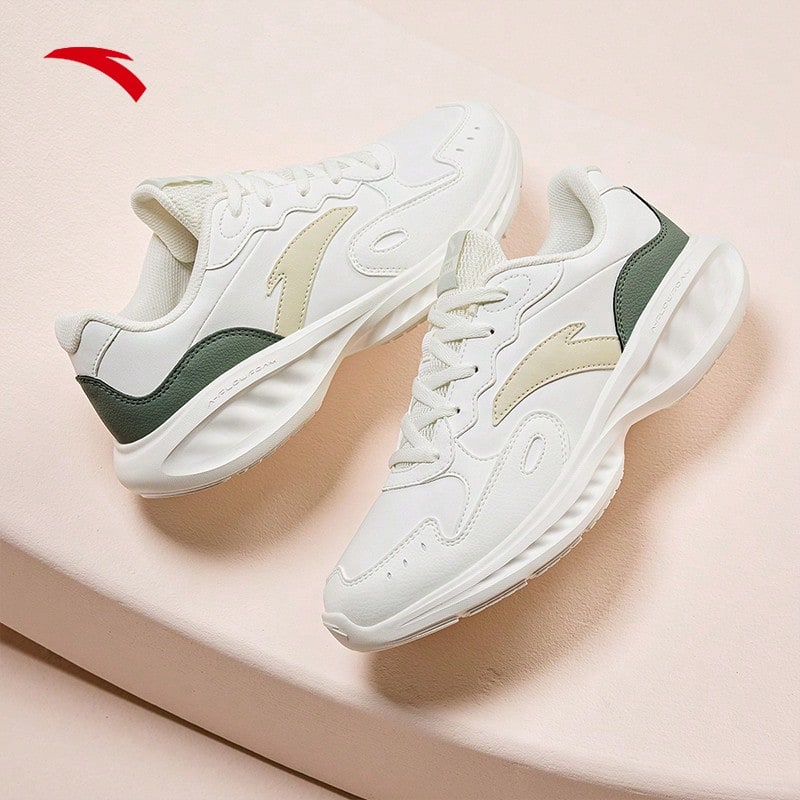 ANTA Women Running Shoes Breathable Walking Jogging Outdoor Sports Shoes 922445571 - White/Beige/Grey-7 - View 1