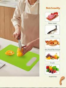 3/1 Pc Plastic Cutting Board - Flexible Non-Slip Kitchen Mat, Suitable For Meat And Vegetables, Dishwasher , Bright Green/Yellow/Pink, Plastic, Food Preparation - Multicolor - View 5
