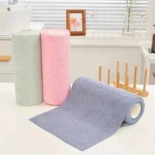 50Sheets Reusable Cleaning Wipe Household Kitchen Cloth Microfiber Towel Rolls Dish Rags Wash Paper Towel Replacement Microfiber Cleaning Cloth Roll