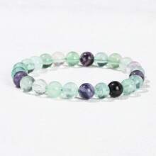 1pc 6/8/10mm Natural Stone Beaded Bracelet, Bohemian Style Tiger Eye/Amethyst/Agate Healing Stone Bracelet, Layerable Colorful Handmade Jewelry For Women - Multicolor - View 125