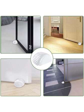 1 件装透明现代商用门挡，落地安装，自粘式门挡，无需钻孔，硅胶门挡，适合室外/室内使用