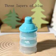 1 szt. przenośny wielowarstwowy dozownik mleka w proszku dla niemowląt, przezroczysty, odłączany, 3/4 warstwy, różowy