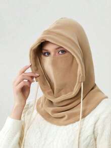 1 件男女款保暖防风冬帽，户外羊毛帽，山地自行车骑行防风头套，摩托车面罩帽，一体式防寒围巾帽，适合摩托车骑行 - 完美的户外礼物滑雪面罩