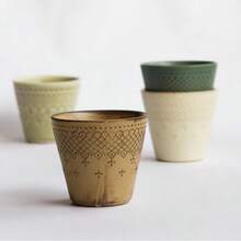 Caneca de cerâmica artesanal para latte art, 200ml (1 unidade), caneca criativa para café, ideal para casa, cafeterias e uso doméstico. - Multicolorido - Ver 11