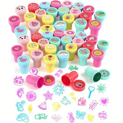 10/20/30/50 st barnstämplar - Utformade för födelsedagskalas, karnevaler, skolbelöningar, presentpåsar, jul, alla hjärtans dag, nyårspresenter (fest- och högtidsstämplar)