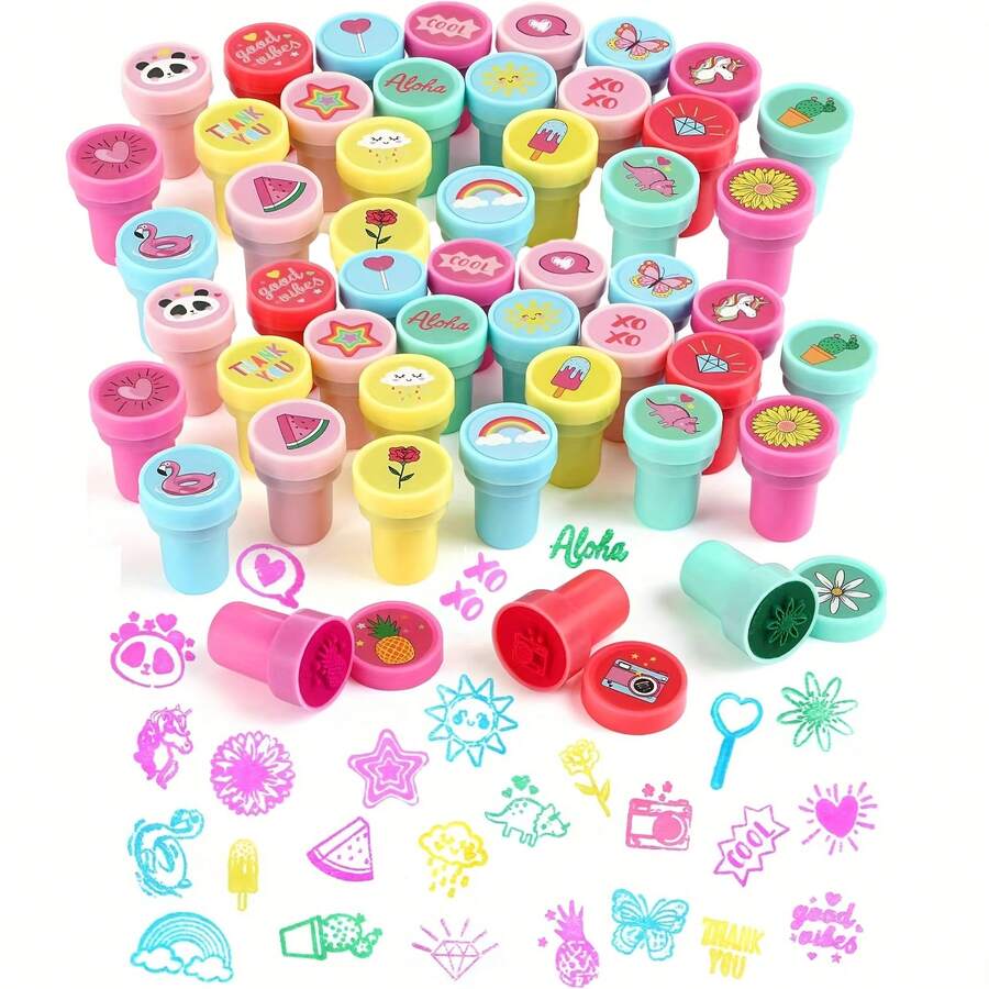 10/20/30/50 张儿童邮票 - 专为生日派对、嘉年华、学校奖励、礼品袋、圣诞节、情人节、新年礼物（派对和节日邮票）设计