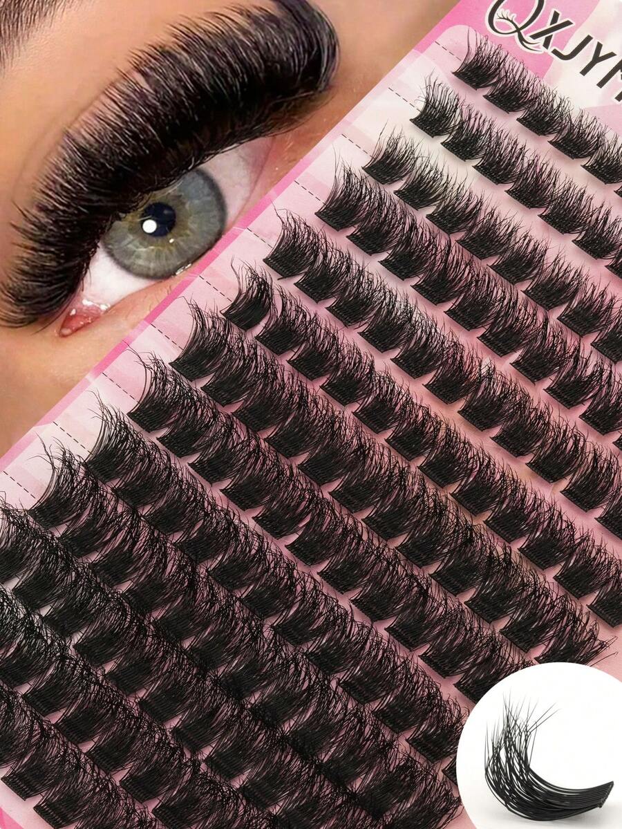 156 Clusters Of Fine Individual Eyelashes With A Natural Look, D-Curl, 8-16mm Mixed Length, Fluffy And Thick. DIY Eyelash Extension For Volume And Length. Easy To Apply And Reusable. Comfortable Eyelash Clusters. Individual Eyelashes. False Eyelashes For Personal Use. Suitable For Festivals, Parties, Halloween, Role-Playing, Etc. - D - 查看 1