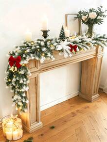 1Piece Artificial Christmas Wreath With Pine Needles, Green Wreath, Holiday Outdoor Winter Decoration, Pine And Cypress Wreath, Christmas Decoration, Table Curtain, Background Wall, House Winter Wreath, Outdoor Indoor Christmas Decoration Christmas Decorations Home Christmas Gifts Christmas Decor