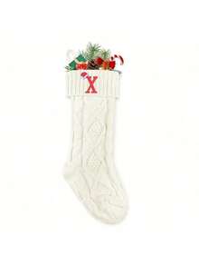 1 pezzo Calza natalizia da 18 pollici, calza lavorata a maglia a trecce di grandi dimensioni, perfetta per decorazioni del camino, decorazioni per feste natalizie, decorazioni per feste di Natale, decorazioni per il camino di casa, decorazioni per la stanza o regali di Natale. Calze natalizie personalizzate con iniziali, decorazioni natalizie per la casa, regali di Natale, decorazioni natalizie - Multicolore - Visualizzare 19