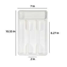 1 szt. Duży organizer na zastawę stołową, wykonany z tworzywa sztucznego PP, odpowiedni na blat kuchenny, do przechowywania w szufladach szafek, z przegródkami na sztućce, przybory i narzędzia