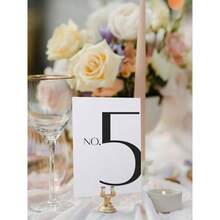 Arch Table Numbers 1 - 20+ Table, 4x6 Inch White Art Paper, Double - Sided, Gold Foil Embossed Details, Elegant Wedding Reception, Centerpiece Decoration, Event, Party, No Holders - 現代黑色 1-20 - 查看 3