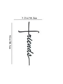 HELLOYOUNG Creative Iron Wall Art - Friends Cross - Black Metal Decor For Home Accents,Suitable For Modern Home Decor, Home Decoration, Room Decor, Bedroom Decor, Bathroom Decor, Waterproof, Rust Proof ,Wall Decor, Birthday Gift, Kitchen,Sturdy And Non Fading,Holiday Essentials