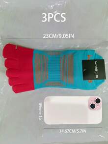 1双/3双装 WRELS 男女通用分趾袜，五趾设计。网眼材质，吸湿透气。符合人体工学的后跟设计，适合日常穿着和运动。 - 彩色 - 查看 30