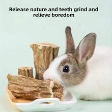 天然木制兔子咀嚼玩具 - 木瓜木咀嚼棒，适用于仓鼠、豚鼠、大鼠、沙鼠和其他小型宠物 - 彩色 - 查看 11