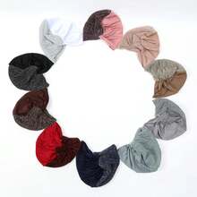 Gorros de Hijab Musulmán para Mujeres de Color Sólido Envoltura de Cabeza Turbante Indio Gorro Moda Accesorios de Ropa Islámica - Heise - Ver 8