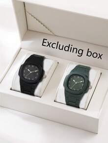 Reloj de pareja de cuarzo de silicona de alta gama con esfera de dopamina de moda - Multicolor - Ver 10