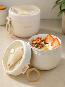 1 pieza Taza de avena, Taza adelgazante, Taza de leche, Taza de desayuno, Taza de ensalada, Adecuada para la escuela, picnic, aplicable para sopa, avena, leche de soja, ideal para el hogar, viajes y uso al aire libre, herramienta de cocina esencial