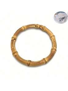 1 pieza Bolso de mano redondo tejido a mano de madera