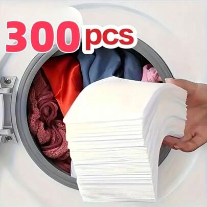 300pcs, Laundry Color- Sheets, Prevents Clothes From Bleeding, Adsorbs Colors Dropped During Washing, Stain Transfer Protection, Odorless, Suitable For Home And Commercial, Washers, Fine Fabrics, Red, Blue, Black Clothes Protect Back To School