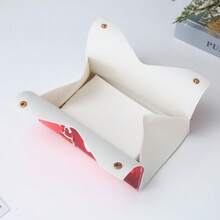 Caja de pañuelos con impresión de pintura al óleo navideña, caja de pañuelos de Papá Noel, soporte creativo para pañuelos de decoración del hogar - Multicolor - Ver 4