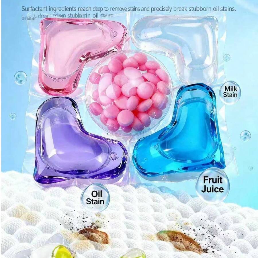 قرص منظف غسيل 5 في 1، برائحة زهرة الكاميليا الدائمة، لطيف ومنعم، عبوة عائلية معززة للجو، تشمل: قرص منظف الكاميليا، صيغة 5 في 1، رعاية لطيفة لليد، رائحة إلهية، معزز للجو، عطر الملابس - متعدد الألوان - مشاهدة 1