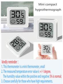 1/2/3/4个装迷你数字温湿度计，室内温湿度监测器，带显示屏，白色