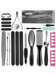 25-In-1 Pedicure Set, Professional Foot Care Tools Including Foot File, Callus Remover, Suitable For Home And Salon Care