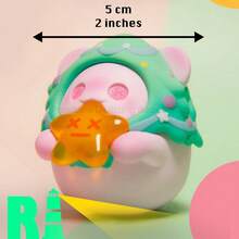 1 件或更多随机风格酒店泰迪熊动漫模型，由 PVC 和 ABS 制成，精美的礼物送给小雕像收藏家朋友，非常适合送礼 - 霧霾藍 - 查看 4