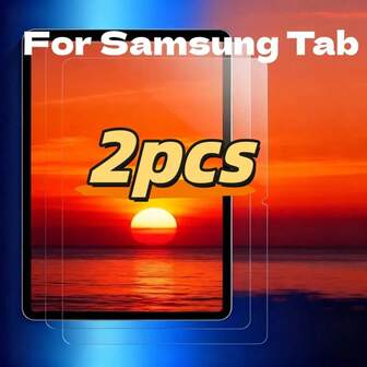 2pcs Tempered Glass Film, Compatible With Samsung Galaxy Tab A11/Galaxy Tab A11+/Galaxy Tab S9 FE/ Galaxy Tab A7 /Galaxy Tab A -T510/T515/Galaxy Tab S6 /Galaxy Tab S7 Plus/Galaxy Tab S8/Galaxy Tab S9 /Galaxy Tab S6/Galaxy Tab A9 Plus/Galaxy Tab S8 Ultra/Galaxy Tab S10 Tablet Series Protective Film, Easy To Install