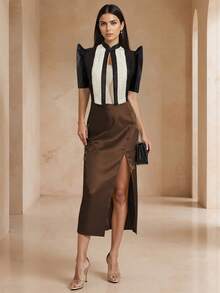 Amyenjoylife Modern Filipino Traditional Top, Butterfly Sleeve Filipino Traditional Clothing, Women's Elegant Puff Sleeve Blouse, Suitable For Spring And Summer, Black Top - Black - View 3