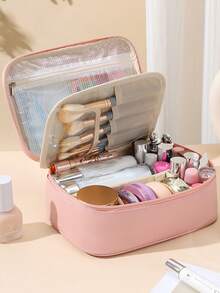 1pc Women's Large Capacity Portable Travel Cosmetic Bag Toiletry Organizer - Multicolor - View 12