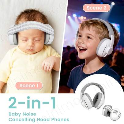 1PC 2-In-1 Baby Ear Protection Noise Cancelling Headphones For Babies, 2-In-1 Baby Ear Protection, Baby Travel Essentials For Outdoor