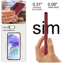 Liquid Silicone Phone Case Compatible With Samsung Galaxy S25 Ultra And 13/16 Pro Max/11, Compatible With IPhone Models A06/A16/A26/A36/A56/A15/A35/A55 And More - Burgundy - View 4
