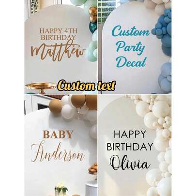 Custom Birthday Decal, Birthday Party Backdrop Custom Name Sticker, Vinyl Decal Happy Birthday For Balloon Arch, Personalized Decal , Ornamental Exquisite, Stylish, Fashionable, Modern, Colorful, Contracted Custom, Personalized,Happy Birthday Party Decorations, Happy Birthday Decal Sign For Arch Ideas, Valentine Day ,Travel Organizer