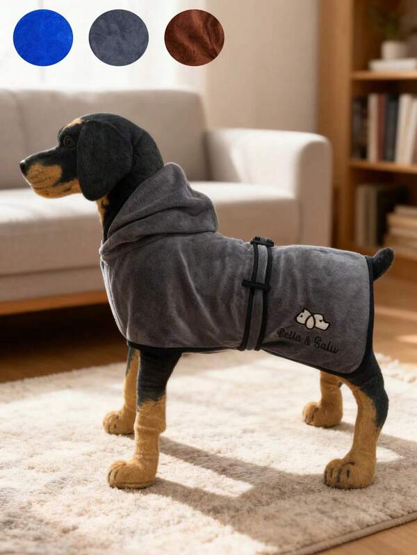 1 Pc Dog Bath Robe - Thick Microfiber Quick Drying With Adjustable Strap And Elastic Headband - Ultra Size Dog Robe - Stylish Design For Post-Bath Drying - Dog Robes For After Bath