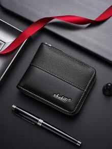 Nuovo portafoglio corto vintage da uomo, porta carte di credito, portafoglio con cerniera