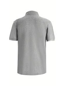 3-Piece Set, New Men's Cotton POLO Shirt, Men's Short-Sleeved Top, Solid Color POLO Formal Wear, High Quality, Skin-Friendly And Comfortable - Đen + xám nhạt + trắng - Xem 3