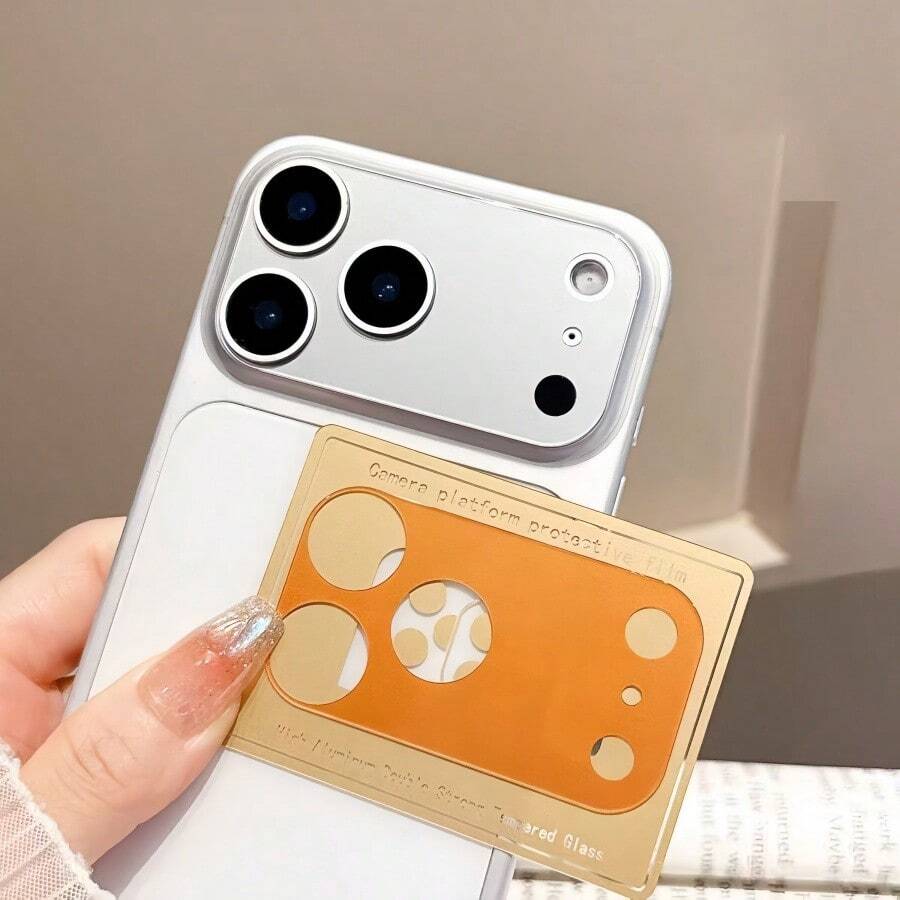 9D Tempered Glass Camera Lens Protector, Suitable For IPhone 17 Pro/17 Pro Max, Ultra-Thin Anti-Scratch, Auto-Adsorption, Anti-Fingerprint, Multiple Colors Available, Set Combination
