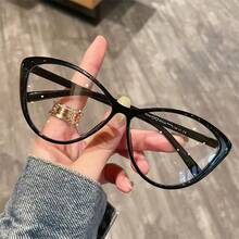 1pc Women's Retro Leopard Eyeglasses - Cat Eye Frame,  Brand Design, Ideal For Computer Work & Reading, Decor Piece - Fits Holiday Party Outfits This Season, Suitable For Gifting & Self-Use - 黑色 - 查看 7