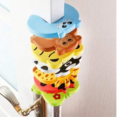 1个软泡沫门挡，防夹手，安全门挡，卡通门指保护器，随机颜色图案，浴室家居装饰礼品，圣诞节礼物