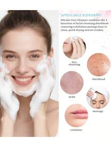 10pcs/Set Silicone Manual Facial Cleansing Brush, Soft Exfoliating Face Scrubber, Waterproof Gentle Cleansing Brush, Removes Blackheads, Whiteheads And Makeup Residue