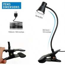 3-Mode Adjustable Brightness LED Clamp Desk Lamp, USB Powered Eye-Care Reading Light For Dorm, Bedroom, Office, Flexible Neck 360° Adjustable For Study, Work, Reading, Drawing - Clip-on Speaker Desk Lamp - View 3