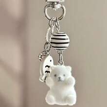 Cute Cartoon Flocking Puppy Mobile Phone Pendant Bag Pendant Schoolbag Decoration Pendant Keychain Versatile Decoration - 企鵝吊墜(門扣款) - 查看 2